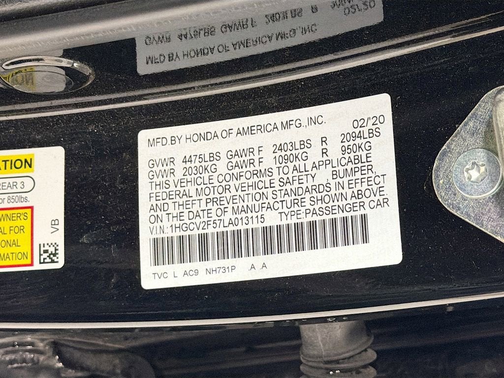 2020 Honda Accord EX-L 2.0T